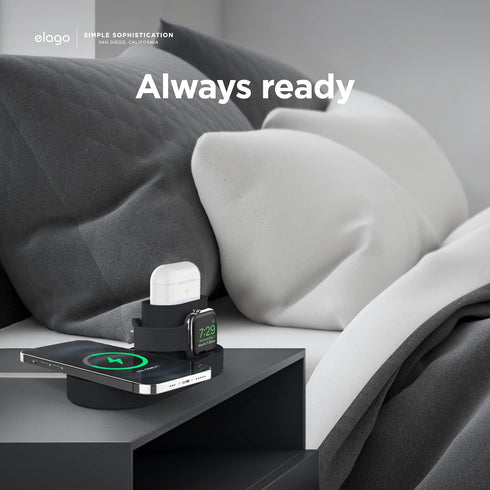 elago MagSafe Charging Station - Compatible with iPhone 16/15/14/13/12 Series, AirPods 4, AirPods Pro 2, AirPods Pro, AirPods 3, All Apple Watch S...