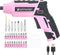 Bielmeier 4V Pink Cordless Screwdriver Set, Small Electric Drill for Women, Rechargeable with 27 Piece Driver Set, Mini Electric Screwdriver with ...