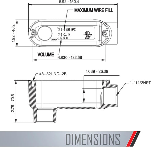 TayMac RLB100 Threaded LB Conduit Body, Die Cast Aluminum, Stamped Steel Cover, 1-Inch, Gray...