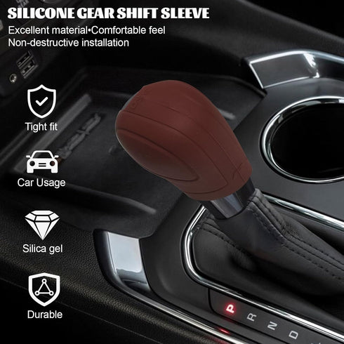 Ouzorp 1 Piece Car Gear Shift Knob Cover - Flexible Silicone Car Automatic Shift Protector - Universal Anti-Slip Car Knob Shift Shift Lever Protec...