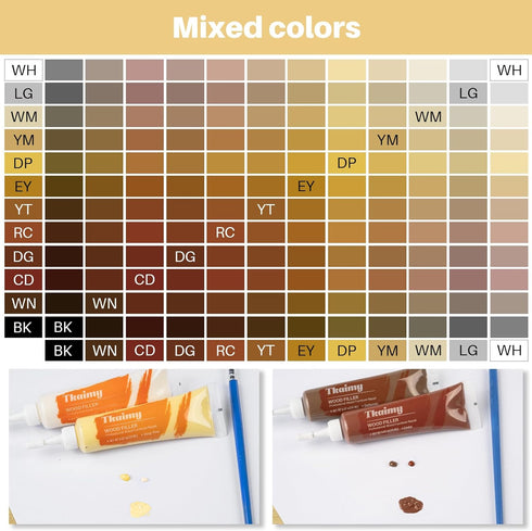 Wood Furniture Repair Kit, 12 Colors of Filler for Repairing Scratches, Cracks, Holes and Fading on Wooden Doors, Floors, Tables and Cabinets...