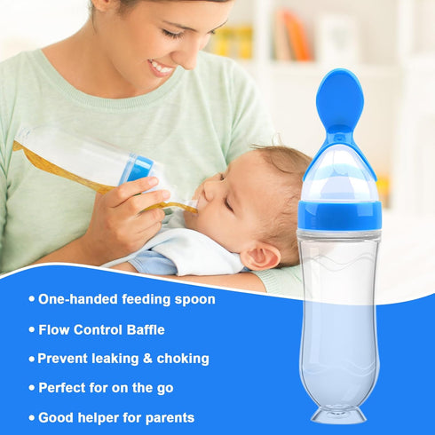 Food Feeder Baby Fruit Feeder Pacifier (3 Pcs) with 6 Different Sized Silicone Pacifiers 2 PCS Silicone Baby Food Dispensing Spoon 90ML with 2 Bab...