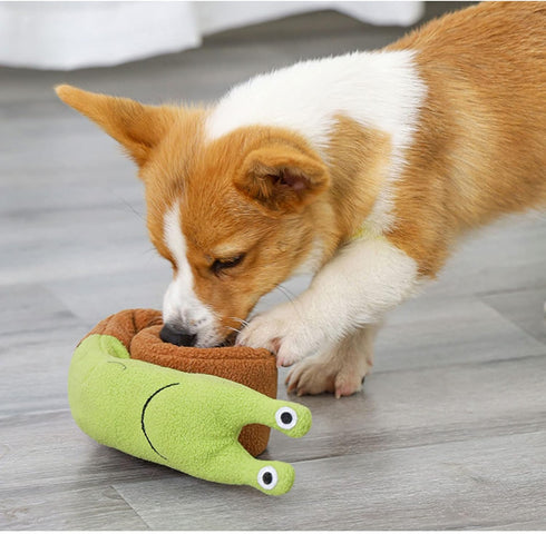 Andiker Dog Squeaky Toy, Dog Snuffle Toy with 3 Noisemakers Cute Snail Shape Dog Puzzle Toys IQ Training Treat Dispenser for Dog to Release Stress...