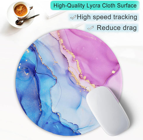 ITNRSIIET [20% Larger Mouse Pad with Stitched Edge, Premium-Textured Mouse Mat Waterproof Non-Slip Rubber Base Round Mousepad for Office Gaming PC...
