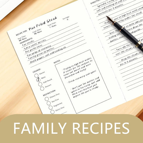 Hardcover Blank Recipe Book - Perfect Blank Recipe book to Write in Your Own Recipes, Simplified Blank Cookbook to Organize Your Recipes...