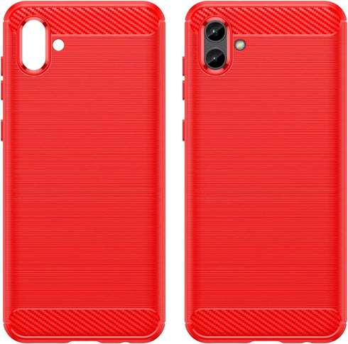 for Samsung Galaxy A04 Phone case, Shockproof, Scratch Resistant Carbon Fiber Jacket, Soft TPU,for Galaxy A04 case (Red)...