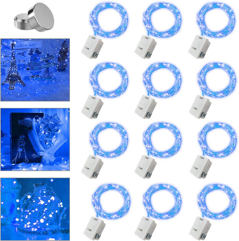 12 Pack Valentine's Day Fairy Lights Battery Operated, 3 Speed Modes, Extra 12 Batteries for Replacement, 7Ft 20 LED Mini String Light, Waterproof...
