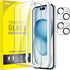 JETech Screen Protector for iPhone 15 Plus 6.7-Inch with Camera Lens Protector, Easy Installation Tool, Tempered Glass Film, HD Clear, 2-Pack Each...