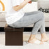 B FSOBEIIALEO Folding Storage Ottoman, Faux Leather Footrest Seat Coffee Table Toy Chest Kids, Brown 11.8"x11.8"x11.8"...