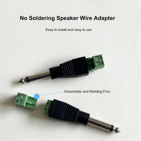 1/4 Jack, 4Pcs Solderless 1/4 Inch Audio Jack TS Male Mono Quarter Inch 6.3mm Phone Plug 1/4" Plugs Connector for Speaker Cables, Guitar Cables, M...