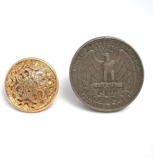 Vintage Hollow Embossed Metal Shank Sewing Buttons 20 Pcs - 18mm, 23/32"...