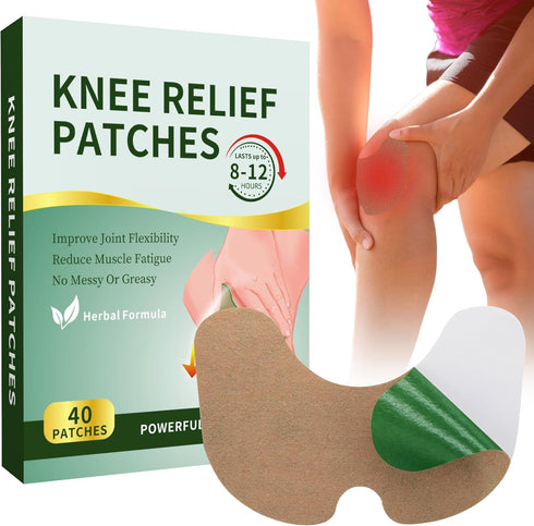 40PCS Knee Patches, Natural Knee Relief Patch, Warming Herbal Patches for Knee Ache, Long Lasting Reduction of Joint Uncomfortable...