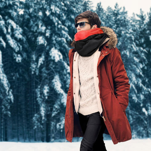 Rainproof Warmer Hooded Scarf Hat For Women Men Windproof Neck Scarf Winter Gear for Skiing ?Outdoor Jogging...