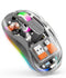 Wireless Bluetooth Transparent Mouse, 2.4GHz with USB & Type-C Two Receiver Compatible with Mac/ipad, 2400 DPI, Portable Laptop Silent Rechargeabl...