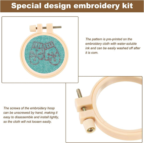 PATIKIL Embroidery Necklace Kit, Embroidery Kit for Beginners Cross Stitch Kits for Beginners Embroidery Kits Small Pendant Hand Crafts for Adults...