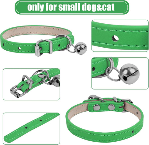 XXS Dog Collar Teacup Dog Collar, Green Dog Collar, Teacup Dog Collar for Small Dogs Cats,Green, 3/8 inch Width...