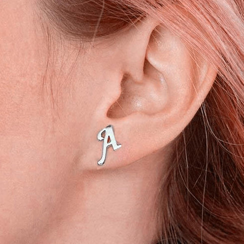4 Pack Stainless Steel Initial Jewelry Sets for Women Silver Rings Bracelet Earrings Pendant Necklace Uppercase Choker Chain Ear Studs Jewelry Gif...