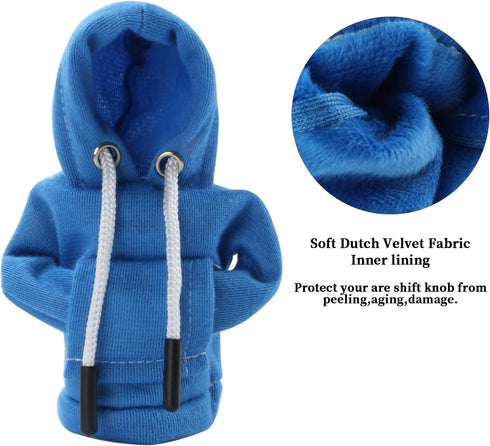 Teguangmei Gear Shift Cover, Car Shift Knob Cover Hoodie, Gearshift Decorations Shifter Stick Protector (Blue)...