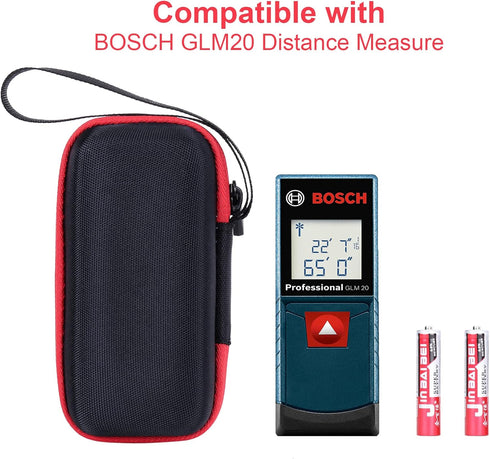 co2CREA Hard Travel Case Replacement for Bosch GLM 20 Compact Blaze 65' Distance Measure (Black Case + Inside Blue + Red Zipper)...