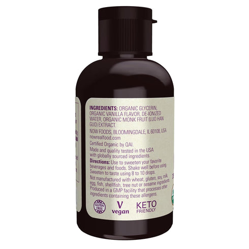 NOW Foods, Organic Liquid Monk Fruit, Vanilla, Zero-Calorie Sweetener, 1.8-Ounce...