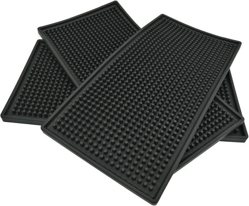 Reusable Bar Mat for Coffee Maker Mats, Countertop Spill Mats, 6" x 12" Black Dish Drying Mat...
