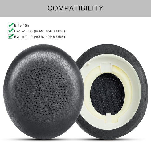 Ear Pads Replacement for Jabra Evolve2 65 (65MS 65UC USB)/Evolve2 40 (40UC 40MS USB)/Elite 45h On-Ear Wireless Headphones, Ear Cushions with Prote...
