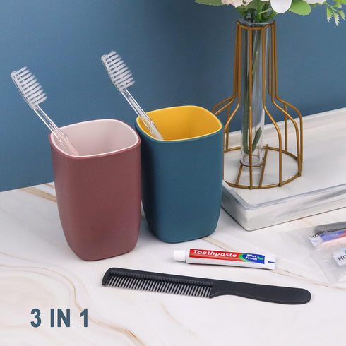 50 Pack Disposable Toothbrushes with Toothpaste and Comb for Homeless Individually Wrapped,10g Travel Toothpaste,7inch Black Hair Comb, Toothbrush...