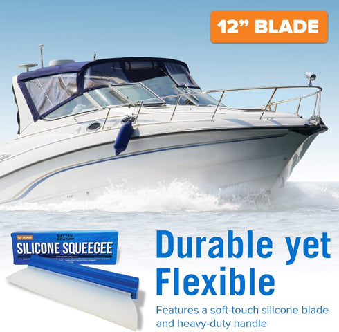 Silicone Car Window Squeegee for Boat Windshields, RVs, and Auto Cleaning, Water Blade Wiper and Cleaner for Glass, Mirrors, and Shower Doors...