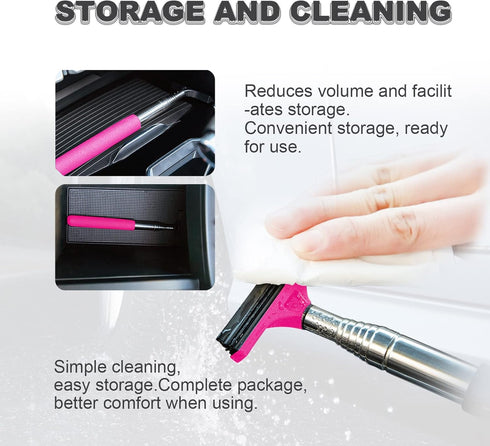 Car Rearview Mirror Wiper, Car Rearview Mirror Mini Telescopic Auto Squeegee, Retractable Auto Glass Squeegee, Multifunctional Car Window Wiper, U...