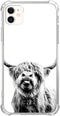 Scottish Highland Cattle Phone Case Compatible with iPhone 12/iPhone 12 Pro, Hippie Wild Cow Animal Cover for Teens Men Women, Trendy Cool TPU Bum...