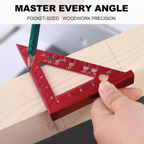Small Carpenter Square, Woodworking Square Small, Small Triangle Square, 90 Degree Small Square Ruler, Woodworking Measuring Tool with Fixed Miter...