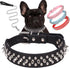 Spiked Dog Collar Soft Pu Leather Mushrooms Rivet Spike Studded Puppy Adjustable Pet Collars for Small Breeds (S, Black Set)...