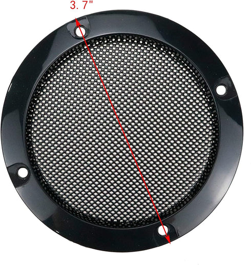 Speaker Grill Speakers Grill Cover 3" ABS Plastic Cold Rolled Steel Black Set of 4...