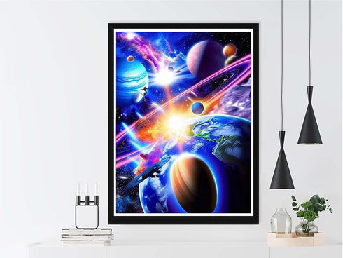 VAIIEYO Diamond Art Kits for Adults Galaxy, Diamond Painting Solar System, Paint by Numbers Universe Full Drill for Home Wall Decor Gift 12x16 inc...
