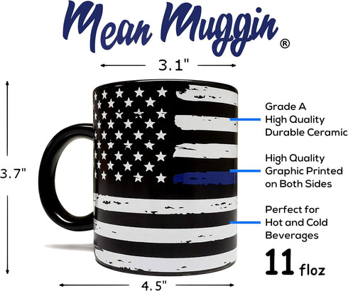 All Sale Outlet Thin Blue Line - Blue Lives Matter 11oz Matte Black Mug - Grade A Quality - Support Law Enforcement/Police Officer Cop - Foam Box ...