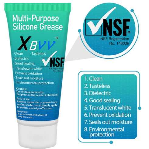 Food Grade Silicone Grease Lubricant for Plumber Faucet Valve Pool Filter O-Rings Kit 4-Pack 1 oz Tubes...