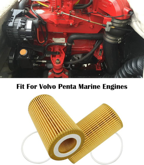 8692305 Oil Filter Element Fits for Volvo Penta Marine 2 Pcs Engine Oil Filter Insert Element with Seal...