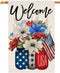 4th of July Floral House Flag 28 x 40 Vertical Double Sided Patriotic Mason Jar Flowers Red Blue Memorial Day Independence Day Holiday Outside Dec...