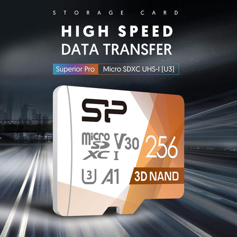Silicon Power 256GB Micro SD Card U3 SDXC Up to 100MB/s High Speed Memory Card with Adapter for Nintendo-Switch, Cams and Drones...