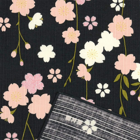 HAMAMONYO Furoshiki(20 in.) 'Weeping Cherry at Night'...