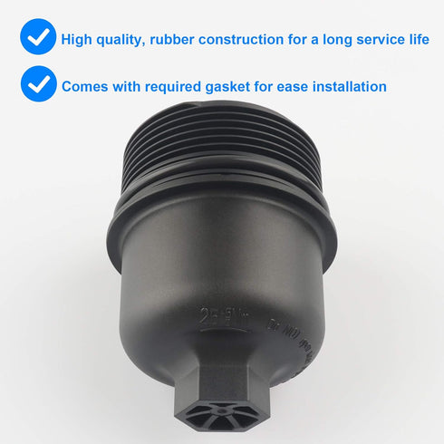 Oil Filter Housing Cap, Replace 68191350AA, 917-190 Compatible with Chrysler Dodge Jeep Ram - 200, 300, Challenger, Charger, Durango, Grand Carava...