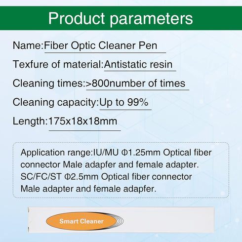 Fiber Optic Cleaner,Fiber Optic connectors Cleaning,Fiber Optic Cleaner Pen with 800+ Cleans for LC/MU 1.25mm UPC/APC Ferrules Push Type...