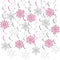K KUMEED 20 Pcs Snowflake Swirls Decoration, Christmas Snowflake Hanging Swirls Frozen Party Ceiling Decorations for Winter Wonderland Birthday Pa...