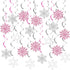 K KUMEED 20 Pcs Snowflake Swirls Decoration, Christmas Snowflake Hanging Swirls Frozen Party Ceiling Decorations for Winter Wonderland Birthday Pa...