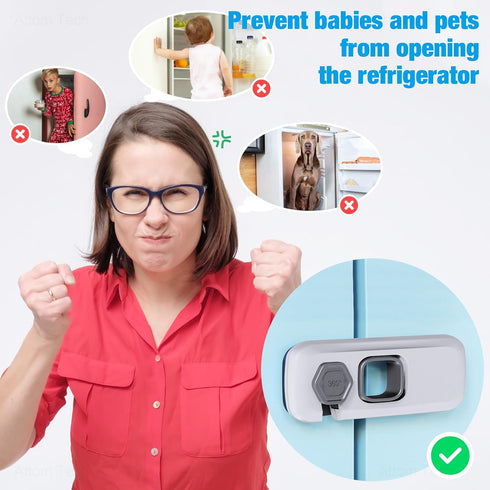 NiHome Child Proof Refrigerator Lock 6-Pack, Baby Safety Locks for Fridges, Cabinets, Drawers, Double Doors and More, French Fridge Door Lock Prot...