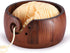 Udefineit Wooden Yarn Bowl Holder for Crocheting, 6.3x3.3" Craft Knitting Bowl with Holes, Handmade Wood Yarn Storage Bowl, Yarn Holder Dispenser ...