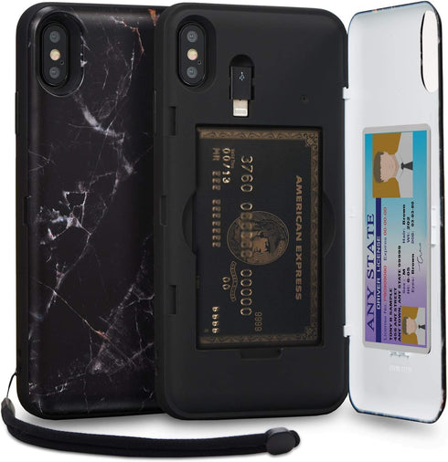 TORU CX PRO for iPhone Xs Max Case Wallet | Protective Shockproof Heavy Duty Cover with Hidden Card Holder & Card Slot |Wrist Strap, Lightning Ada...