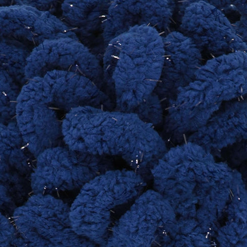 JubileeYarn Fun Finger Sparkle Loops Yarn - Polyester Jumbo Loop Yarn - 100g/Skein - Navy - 3 Skeins......