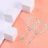2Pcs Car Rosary for Rearview Mirror,Rosary for Car,Auto Rosary Hanging Ornament Car Rosary Ball Beads Cross Rosary Bracelet Car Decorations for Wo...