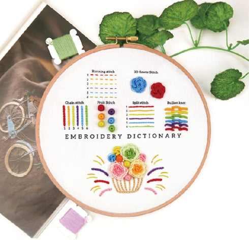 Westhood 3 Sets Beginners Embroidery kit, Different Stitches Practice with Instructions, Embroidery Starters Kit with Patterns Include 2 Wooden Em...